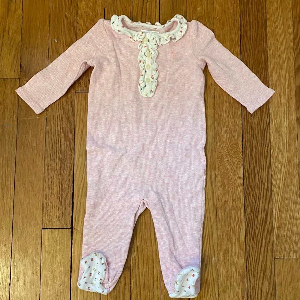Ralph Lauren Pink Baby Footie Layette 6m